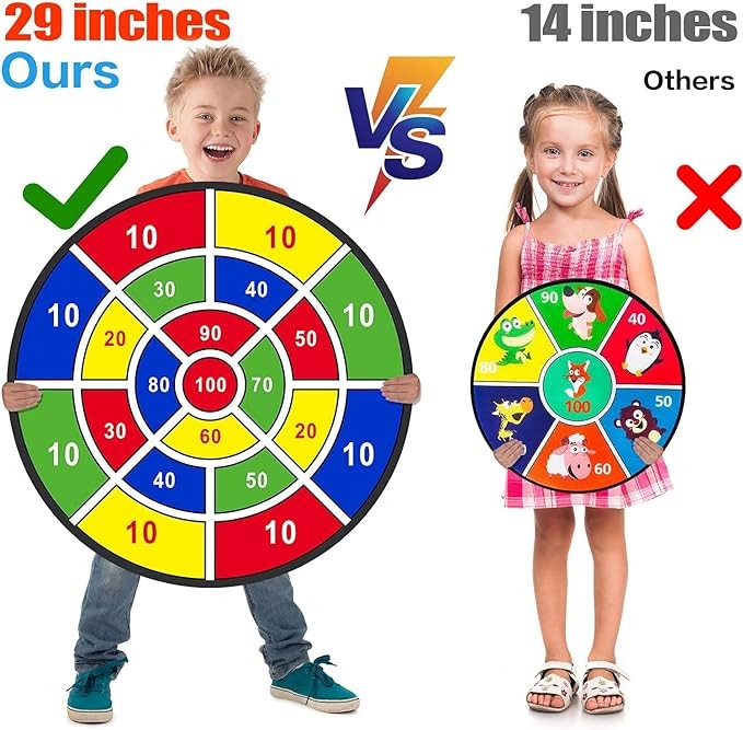 BooTaa 29" Large Dart Board for Kids, Kids Dart Board with Sticky Balls, Boys Toys, Indoor/Sport Outdoor Fun Party Play Game Toys, Birthday Gifts for 3 4 5 6 7 8 9 10 11 12 Year Old Boys Girls