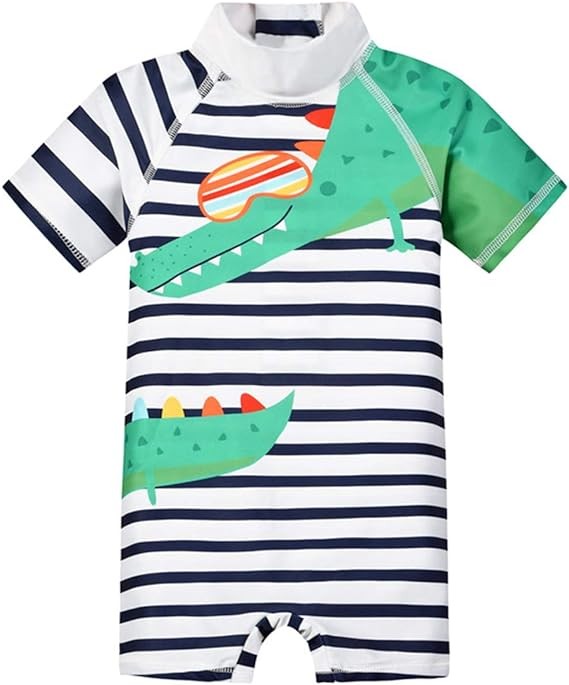 Baby/Toddler Boy One Piece Zip Swimwear Baby Rash Guard Swimsuit UPF 50+ Sun Protection Surfing Suits